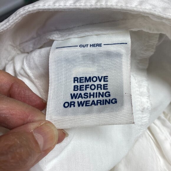 Old Navy Cotton White Sailor Pants, Sz 16, Mid-Rise Wide Leg Cuffs NEW Tiny Flaw - Picture 10 of 11